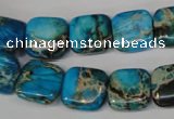 CDE300 15.5 inches 14*14mm square dyed sea sediment jasper beads