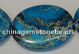 CDE320 15.5 inches 35*45mm oval dyed sea sediment jasper beads