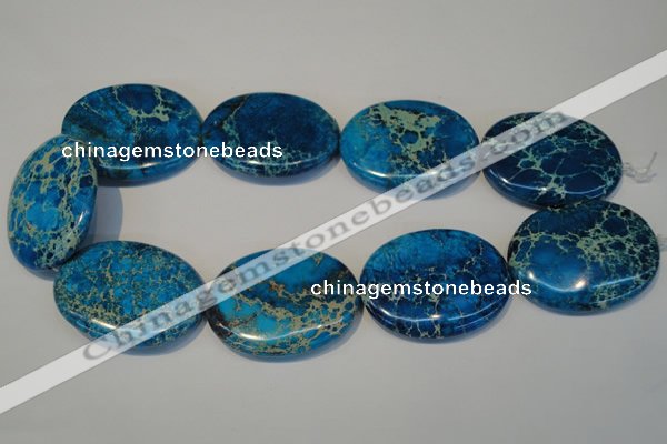 CDE320 15.5 inches 35*45mm oval dyed sea sediment jasper beads