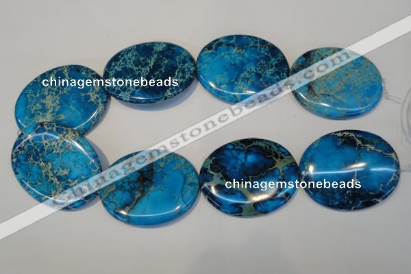 CDE321 15.5 inches 40*50mm oval dyed sea sediment jasper beads