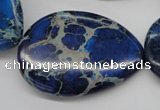 CDE327 15.5 inches 30*40mm flat teardrop dyed sea sediment jasper beads