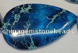 CDE328 15.5 inches 30*50mm flat teardrop dyed sea sediment jasper beads