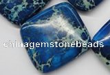 CDE340 15.5 inches 35*35mm diamond dyed sea sediment jasper beads