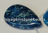 CDE345 Top-drilled 30*50mm flat teardrop dyed sea sediment jasper beads