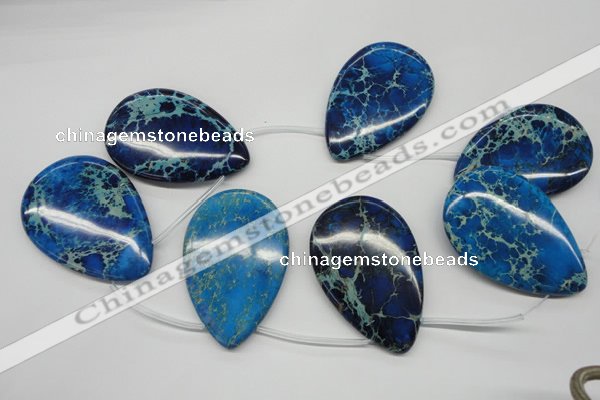 CDE346 Top-drilled 40*60mm flat teardrop dyed sea sediment jasper beads