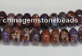 CDE371 15.5 inches 6*10mm rondelle dyed sea sediment jasper beads