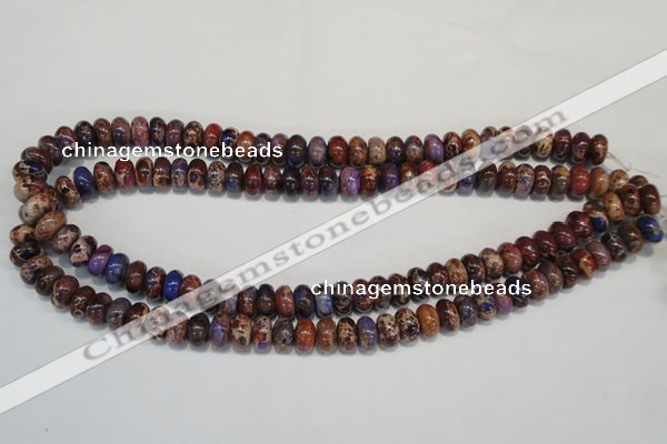 CDE371 15.5 inches 6*10mm rondelle dyed sea sediment jasper beads