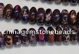 CDE372 15.5 inches 6*12mm rondelle dyed sea sediment jasper beads