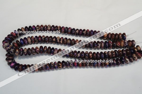 CDE372 15.5 inches 6*12mm rondelle dyed sea sediment jasper beads