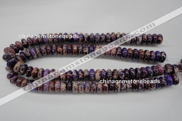 CDE373 15.5 inches 7*14mm rondelle dyed sea sediment jasper beads