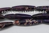 CDE383 15.5 inches 7*30mm rice dyed sea sediment jasper beads