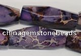 CDE386 15.5 inches 12*40mm faceted rice dyed sea sediment jasper beads