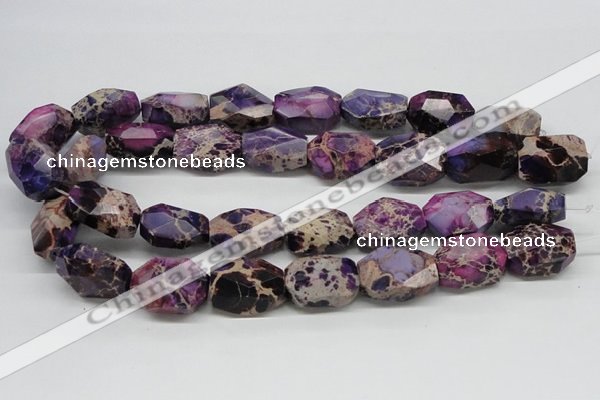 CDE39 15.5 inches 20*25mm faceted nuggets dyed sea sediment jasper beads
