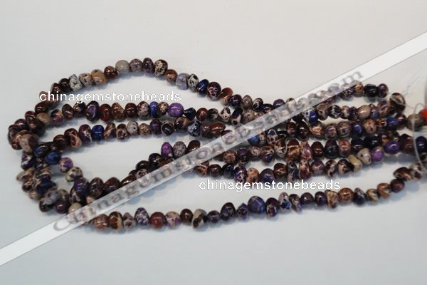 CDE390 15.5 inches 6*9mm nugget dyed sea sediment jasper beads