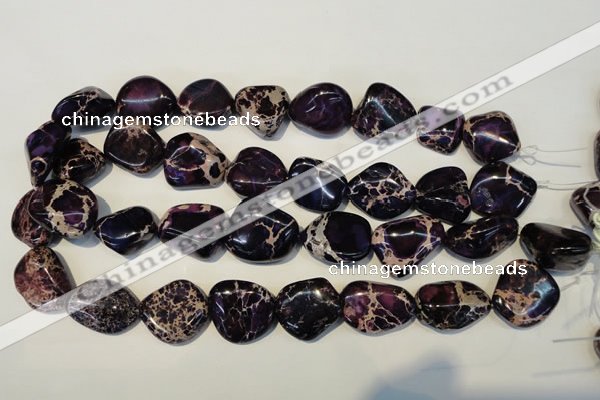 CDE394 15.5 inches 20*25mm nugget dyed sea sediment jasper beads