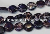 CDE397 15.5 inches 10mm flat round dyed sea sediment jasper beads