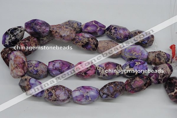 CDE40 15.5 inches 20*30mm faceted nuggets dyed sea sediment jasper beads