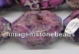 CDE41 15.5 inches 25*35mm faceted nuggets dyed sea sediment jasper beads