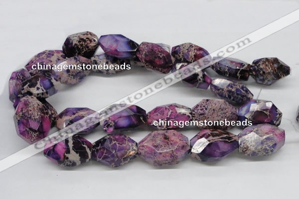 CDE41 15.5 inches 25*35mm faceted nuggets dyed sea sediment jasper beads