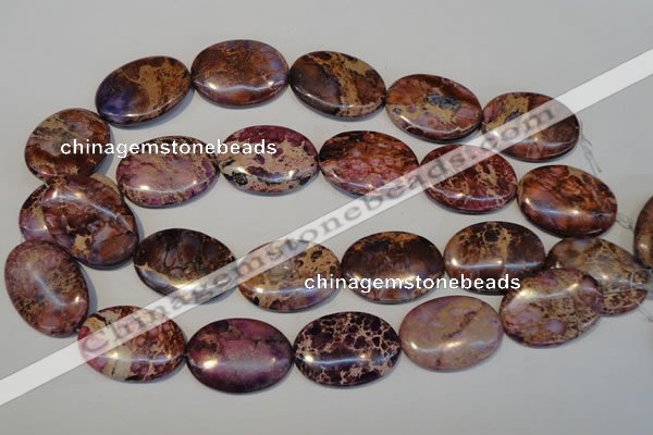 CDE422 15.5 inches 25*35mm oval dyed sea sediment jasper beads