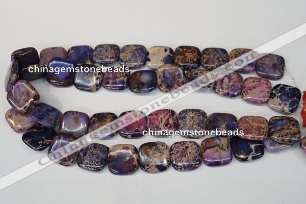 CDE428 15.5 inches 20*20mm square dyed sea sediment jasper beads