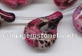 CDE43 15.5 inches 22*35mm petal shaped dyed sea sediment jasper beads