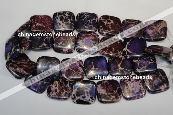 CDE430 15.5 inches 30*30mm square dyed sea sediment jasper beads