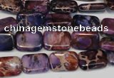 CDE435 15.5 inches 10*14mm rectangle dyed sea sediment jasper beads