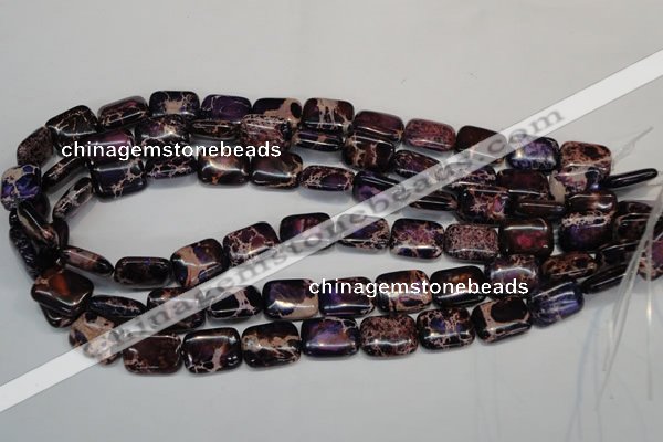 CDE436 15.5 inches 12*16mm rectangle dyed sea sediment jasper beads