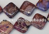 CDE445 15.5 inches 16*16mm diamond dyed sea sediment jasper beads