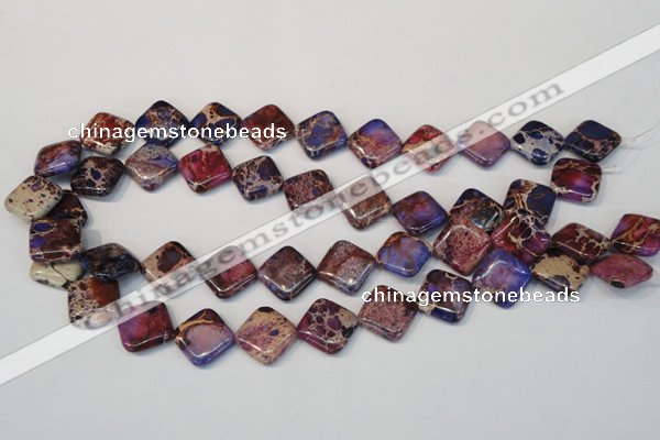 CDE445 15.5 inches 16*16mm diamond dyed sea sediment jasper beads