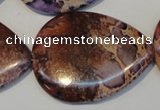 CDE461 15.5 inches 30*40mm flat teardrop dyed sea sediment jasper beads