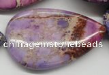 CDE463 15.5 inches 30*50mm flat teardrop dyed sea sediment jasper beads