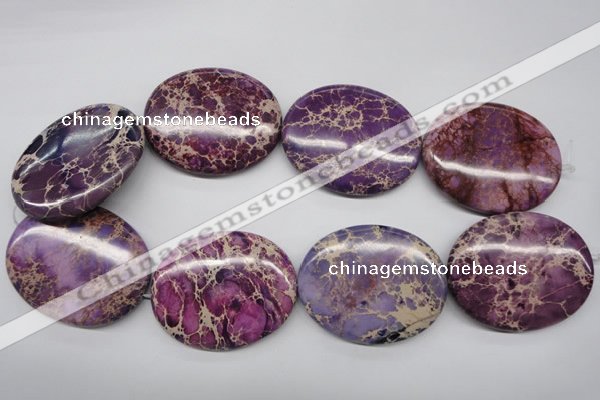 CDE470 15.5 inches 40*50mm oval dyed sea sediment jasper beads