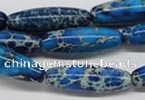 CDE48 15.5 inches 10*30mm rice dyed sea sediment jasper beads