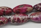 CDE484 15.5 inches 15*30mm rice dyed sea sediment jasper beads