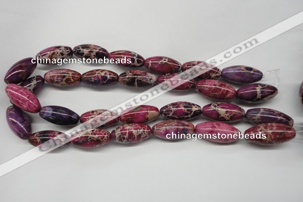 CDE484 15.5 inches 15*30mm rice dyed sea sediment jasper beads