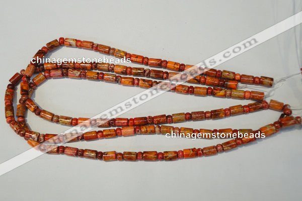 CDE505 3*6mm rondelle & 6*9mm tube dyed sea sediment jasper beads