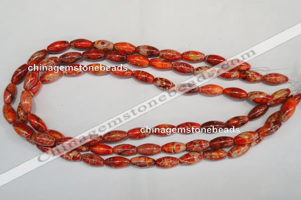 CDE512 15.5 inches 8*16mm rice dyed sea sediment jasper beads