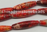 CDE513 15.5 inches 8*31mm rice dyed sea sediment jasper beads