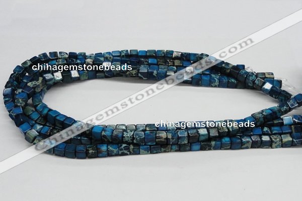 CDE52 15.5 inches 6*6mm cube dyed sea sediment jasper beads wholesale