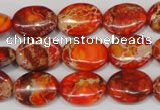 CDE531 15.5 inches 12*16mm oval dyed sea sediment jasper beads