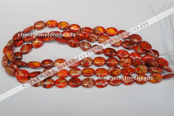 CDE531 15.5 inches 12*16mm oval dyed sea sediment jasper beads