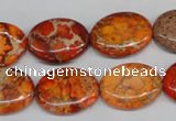 CDE532 15.5 inches 15*20mm oval dyed sea sediment jasper beads