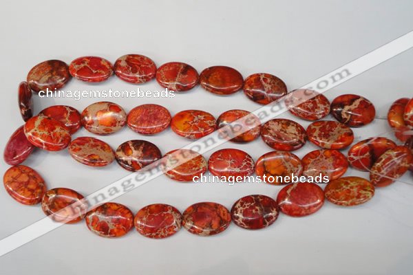 CDE533 15.5 inches 18*25mm oval dyed sea sediment jasper beads