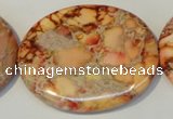 CDE537 15.5 inches 35*45mm oval dyed sea sediment jasper beads