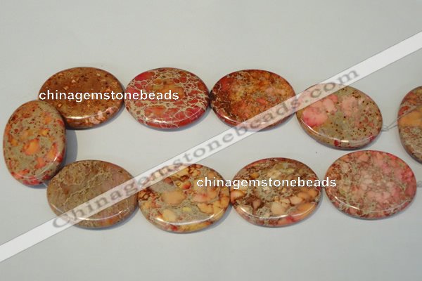 CDE537 15.5 inches 35*45mm oval dyed sea sediment jasper beads