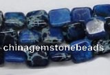 CDE54 15.5 inches 10*10mm square dyed sea sediment jasper beads