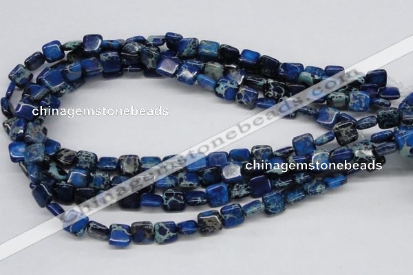 CDE54 15.5 inches 10*10mm square dyed sea sediment jasper beads