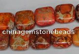 CDE540 15.5 inches 14*14mm square dyed sea sediment jasper beads